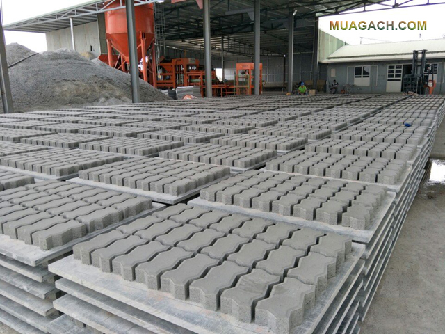 Một nhà máy sản xuất Gạch Việt, kho xưởng gạch con sâu lát vỉa hè, gạch bê tông tự chèn, gạch block tự chèn